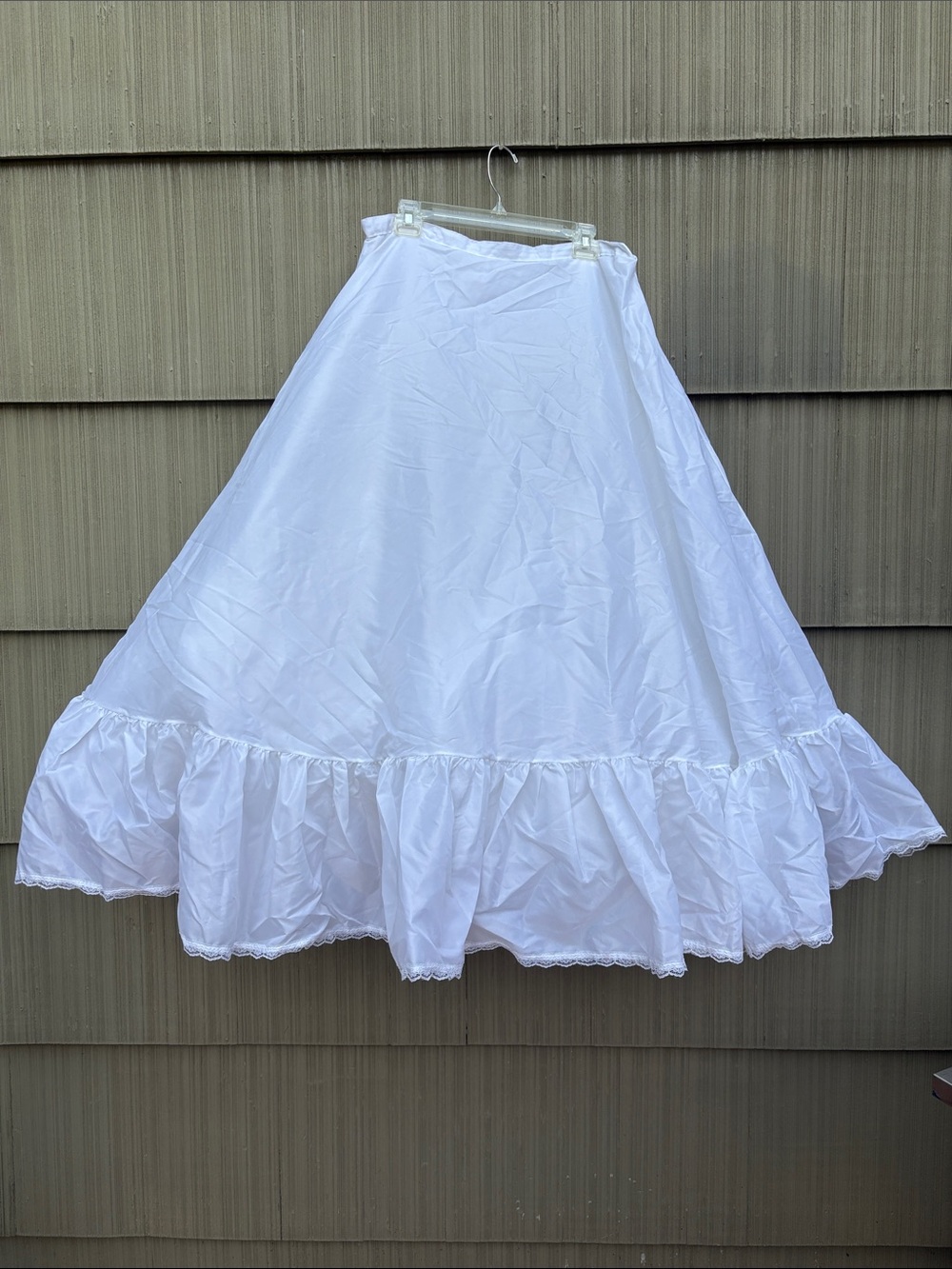 80s Wedding Gown White Slip ruffled